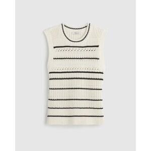 Madewell Black and White Striped Sweater Vest - XS